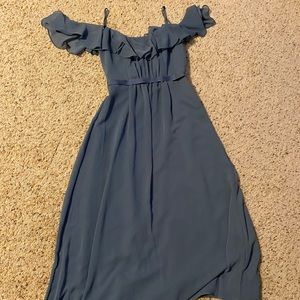 Slate Blue Bridemaid’s Dress